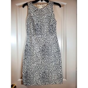 J.Crew Black White Polka Dot Sheath Dress Women's Size 4 Sleeveless